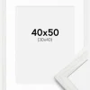 Ramme Stilren hvid Eg 40x50 cm - Passepartout Hvid 31x41 cm