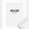 Ramme Stilren Hvid Eg 40x50 cm - Passepartout Hvid 28x38 cm