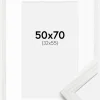 Ramme Stilren Hvid Eg 50x70 cm - Passepartout Hvid 33x56 cm
