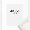 Ramme Stilren hvid Eg 40x50 cm - Passepartout Hvid 27x35 cm
