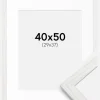 Ramme Stilren hvid Eg 40x50 cm - Passepartout Hvid 30x38 cm
