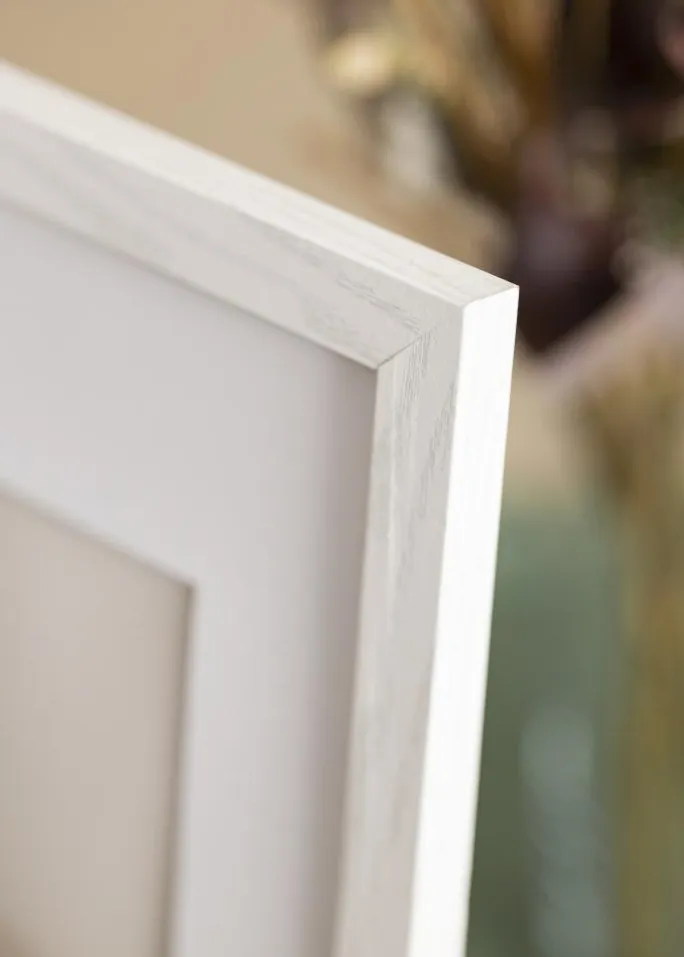 Ramme Stilren hvid Eg 40x50 cm - Passepartout Hvid 31,5x40 cm
