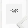 Ramme Stilren hvid Eg 40x50 cm - Passepartout Hvid 28x35 cm