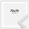 Ramme Stilren Hvid 70x70 cm - Passepartout Hvid 60x60 cm