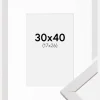 Ramme Stilren Hvid 30x40 cm - Passepartout Hvid 18x27 cm