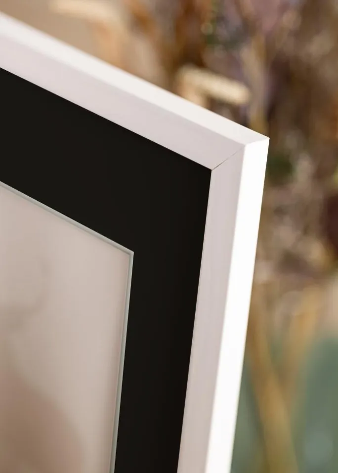 Ramme Stilren Hvid 70x100 cm - Passepartout Sort 61x91,5 cm