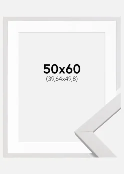 Ramme Stilren Hvid 50x60 cm - Passepartout Hvid 16x20 inches