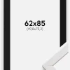 Ramme Stilren Hvid 62x85 cm - Passepartout Sort 20x30 inches