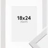 Ramme Stilren Hvid 18x24 cm - Passepartout Hvid 13x18 cm
