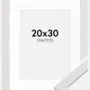 Ramme Stilren Hvid 20x30 cm - Passepartout Hvid 15x21 cm (A5)