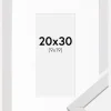 Ramme Stilren Hvid 20x30 cm - Passepartout Hvid 10x20 cm