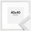Ramme Stilren Hvid 40x40 cm - Passepartout Hvid 25x25 cm