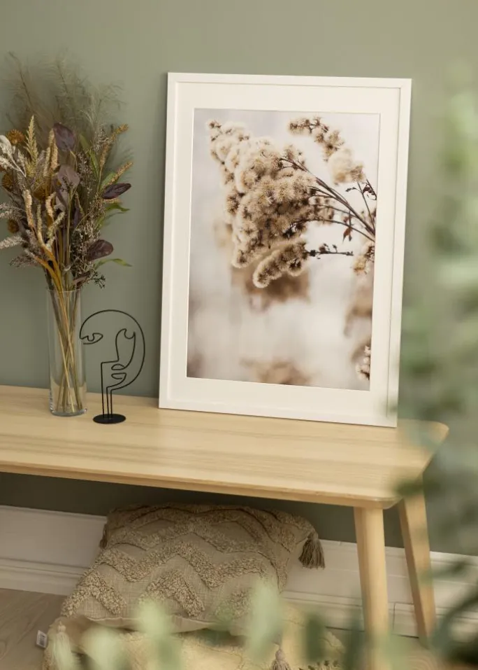 Ramme Stilren Hvid 35x50 cm - Passepartout Hvid 9x12 inches