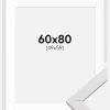 Ramme Stilren Hvid 60x80 cm - Passepartout Hvid 50x60 cm