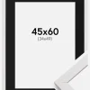 Ramme Stilren Hvid 45x60 cm - Passepartout Sort 35x50 cm