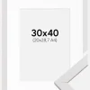 Ramme Stilren Hvid 30x40 cm - Passepartout Hvid 21x29,7 cm (A4)