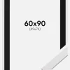 Ramme Stilren Hvid 60x90 cm - Passepartout Sort 50x75 cm