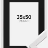 Ramme Stilren Hvid 35x50 cm - Passepartout Sort 10x15 inches