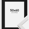Ramme Stilren Hvid 50x60 cm - Passepartout Sort 15x20 inches