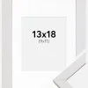 Ramme Stilren Hvid 13x18 cm - Passepartout Hvid 10x12 cm