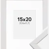 Ramme Stilren Hvid 15x20 cm - Passepartout Hvid 4x5 inches