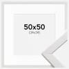 Ramme Stilren Hvid 50x50 cm - Passepartout Hvid 35x35 cm