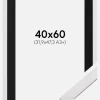 Ramme Stilren Hvid 40x60 cm - Passepartout Sort 32,9x48,3 cm (A3+)