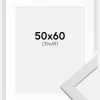 Ramme Stilren Hvid 50x60 cm - Passepartout Hvid 40x50 cm