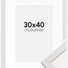 Ramme Stilren Hvid 30x40 cm - Passepartout Hvid 8x12 inches