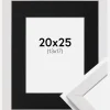 Ramme Stilren Hvid 20x25 cm - Passepartout Sort 14x18 cm