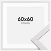 Ramme Stilren Hvid 60x60 cm - Passepartout Hvid 50x50 cm