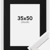 Ramme Stilren Hvid 35x50 cm - Passepartout Sort 25x35 cm