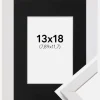 Ramme Stilren Hvid 13x18 cm - Passepartout Sort 3,5x5 inches