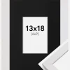 Ramme Stilren Hvid 13x18 cm - Passepartout Sort 7x10 cm
