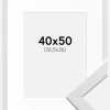 Ramme Stilren Hvid 40x50 cm - Passepartout Hvid 27,5x37 cm