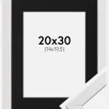 Ramme Stilren Hvid 20x30 cm - Passepartout Sort 15x21 cm (A5)