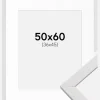 Ramme Stilren Hvid 50x60 cm - Passepartout Hvid 37x46 cm