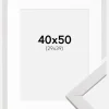 Ramme Stilren Hvid 40x50 cm - Passepartout Hvid 30x40 cm