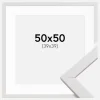 Ramme Stilren Hvid 50x50 cm - Passepartout Hvid 40x40 cm