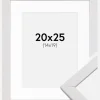 Ramme Stilren Hvid 20x25 cm - Passepartout Hvid 15x20 cm