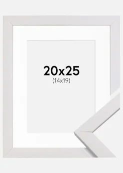 Ramme Stilren Hvid 20x25 cm - Passepartout Hvid 15x20 cm