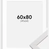 Ramme Stilren Hvid 60x80 cm - Passepartout Hvid 50x65 cm