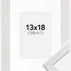 Ramme Stilren Hvid 13x18 cm - Passepartout Hvid 3,5x5 inches