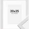 Ramme Stilren Hvid 20x25 cm - Passepartout Hvid 5x7 inches