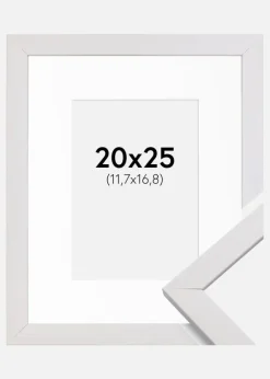 Ramme Stilren Hvid 20x25 cm - Passepartout Hvid 5x7 inches