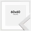 Ramme Stilren Hvid 60x60 cm - Passepartout Hvid 45x45 cm