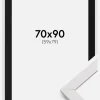 Ramme Stilren Hvid 70x90 cm - Passepartout Sort 60x80 cm