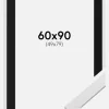 Ramme Stilren Hvid 60x90 cm - Passepartout Sort 50x80 cm