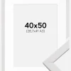 Ramme Stilren Hvid 40x50 cm - Passepartout Hvid 29,7x42 cm (A3)