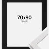 Ramme Stilren Hvid 70x90 cm - Passepartout Sort 55x70 cm